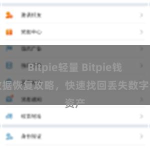 Bitpie轻量 Bitpie钱包数据恢复攻略，快速找回丢失数字资产