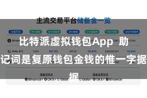 比特派虚拟钱包App  助记词是复原钱包金钱的惟一字据
